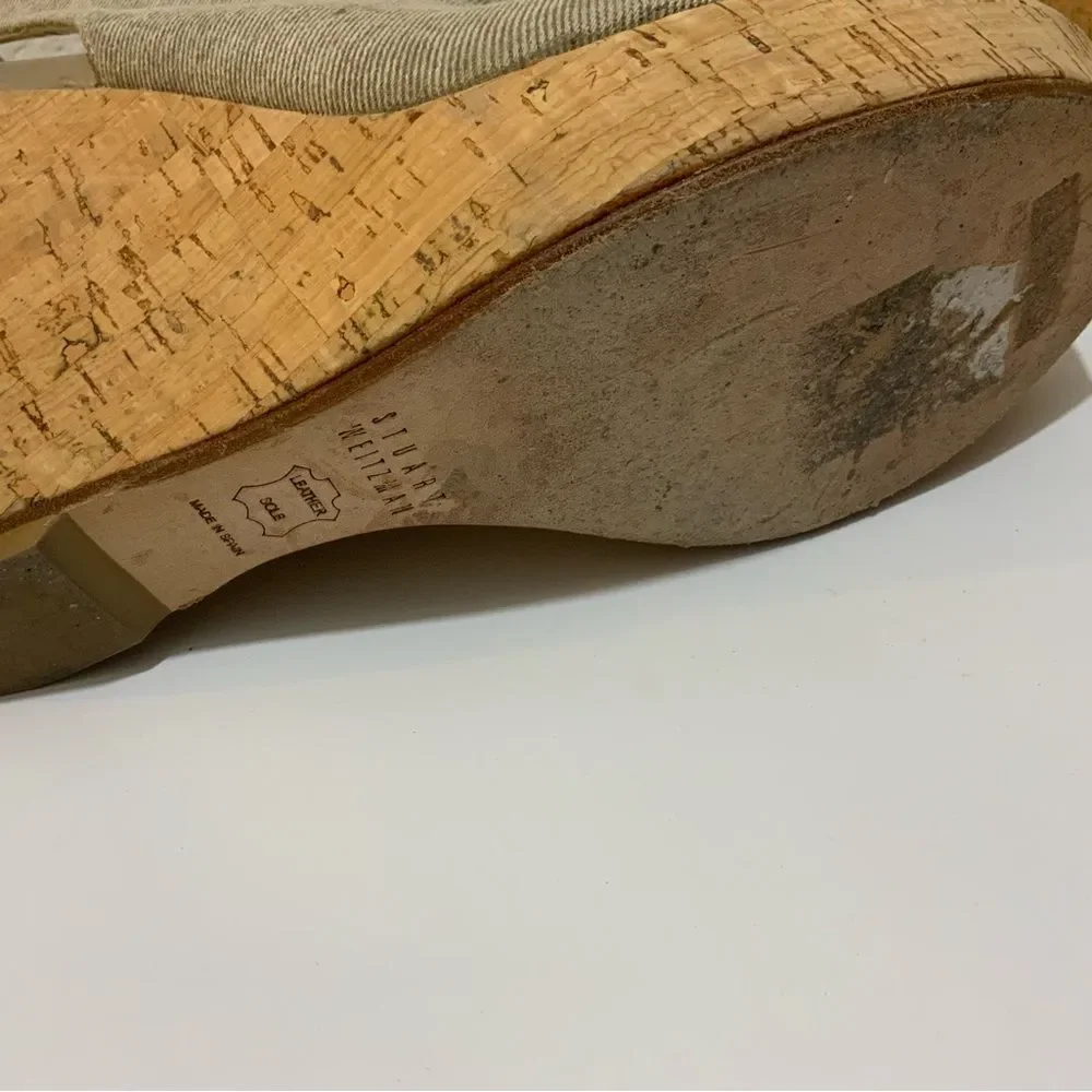 Stuart Weitzman Glover Stretch Wedge Sandal 10.5 M - Picture 6 of 10